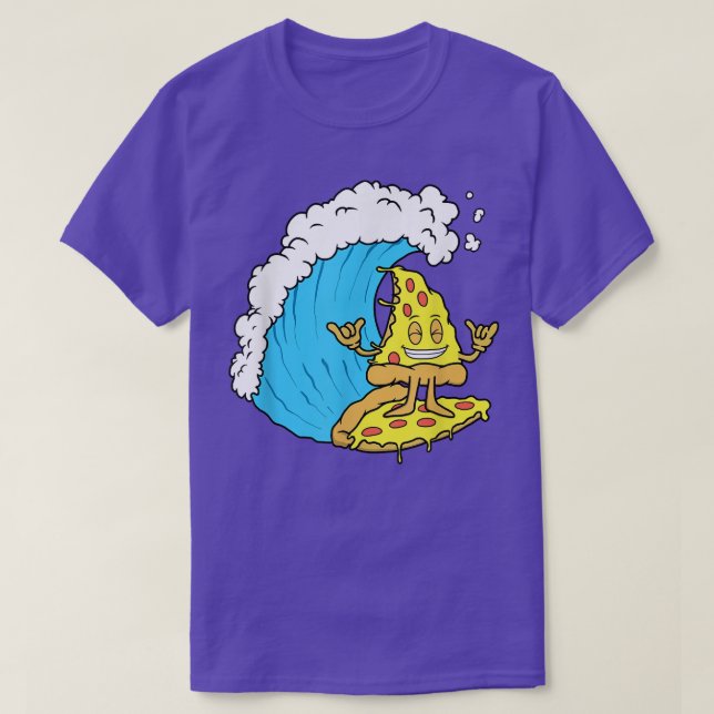 Pizza Surfing Cheese Slice Surfer Wave Riding Funn T-Shirt (Design vorne)