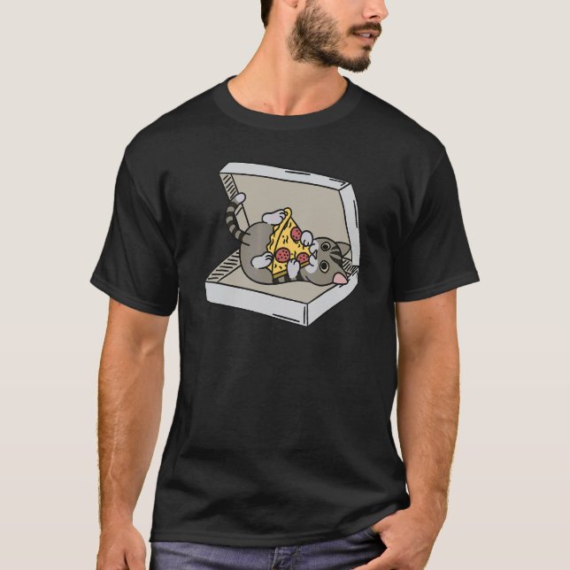 Pizza Tabby-Katze Haustier T-Shirt (Vorderseite)