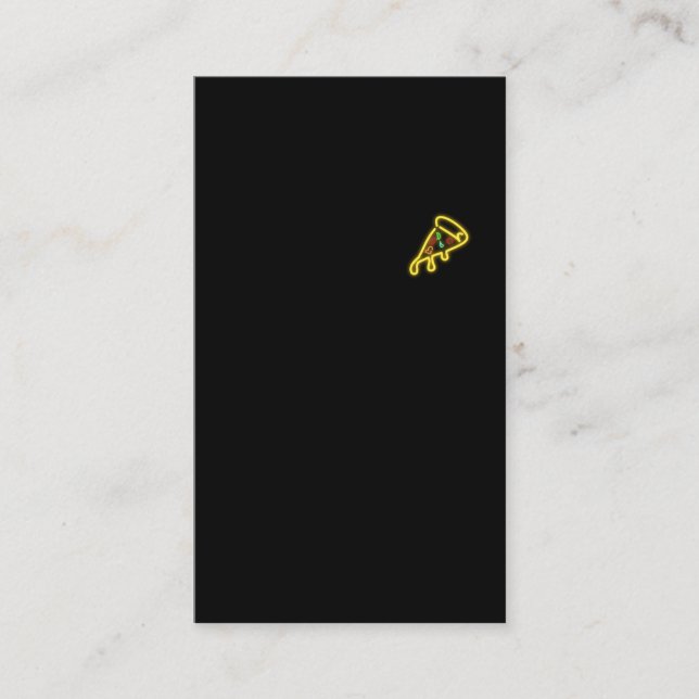 Pizza-Taschen-T - Shirt-Neonschnellimbiß Visitenkarte (Vorderseite)