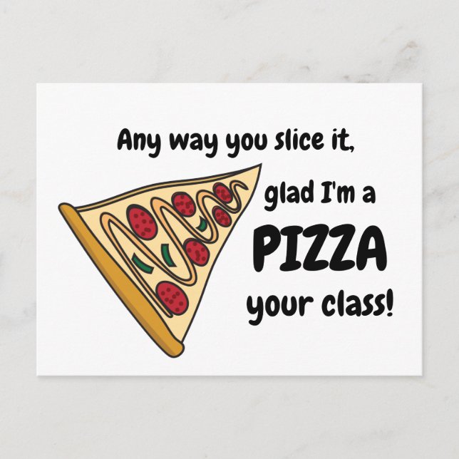 Pizza Teacher Vielen Dank Postkarte (Vorderseite)