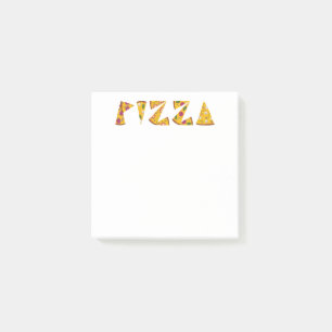 Pizza Text aus Scheiben Post-it Klebezettel