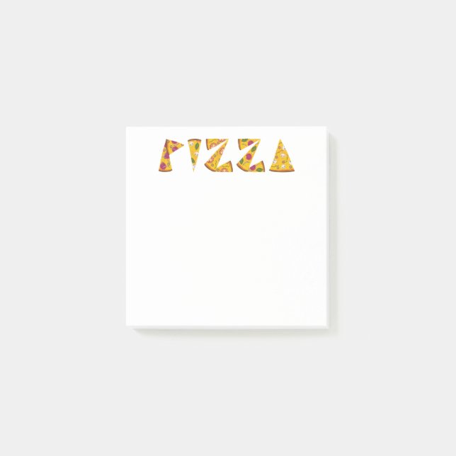 Pizza Text aus Scheiben Post-it Klebezettel (Vorderseite)
