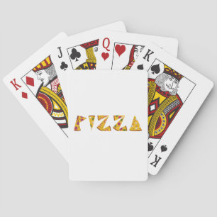 Pizza Text aus Scheiben Spielkarten