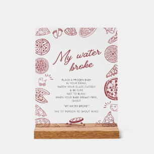 Pizza-Thema-Baby-Shower-Mein-Wasser-ist-geplatzt-S Acrylschild