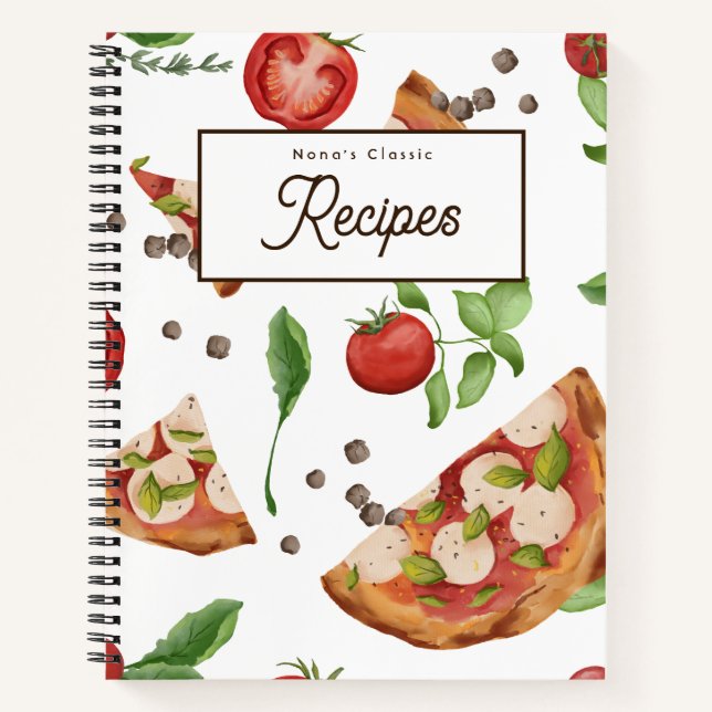 Pizza Theme Rezept Buch (Vorderseite)