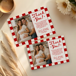 Pizza-Themen-Baby-Shower-Dankeskarten mit Foto Dankeskarte