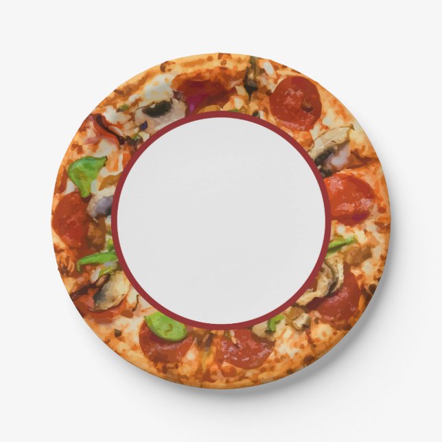Pizza themenorientiert pappteller (Vorderseite)