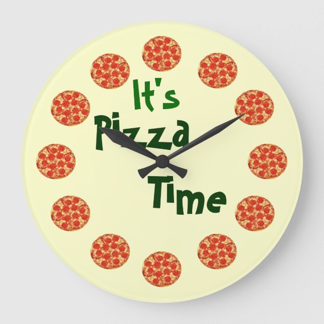 Pizza Time Clock Große Wanduhr (Vorderseite)