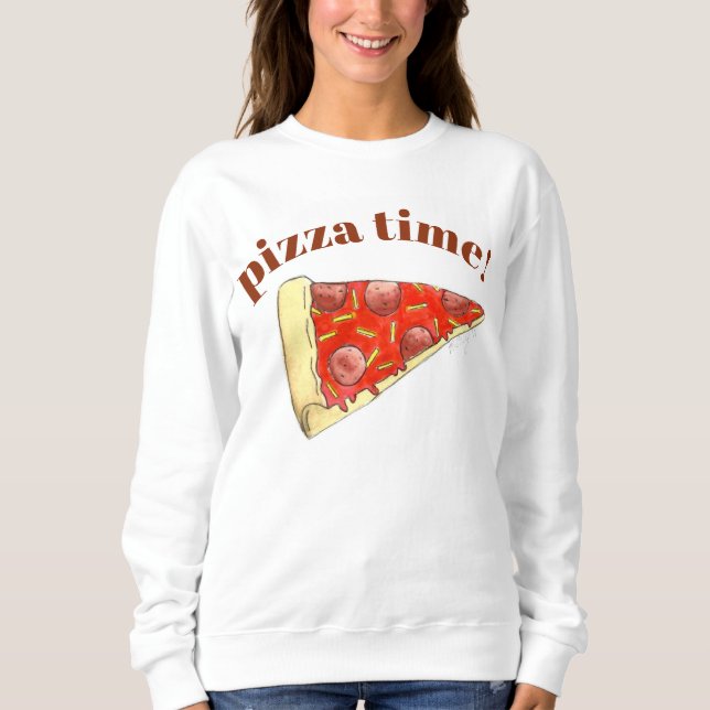 Pizza Time Pepperoni Käse New York Slice Feinschme Sweatshirt (Vorderseite)