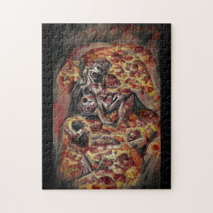 Pizza-Todesfalle Grafik abstraktes Kunstwerk  Puzzle