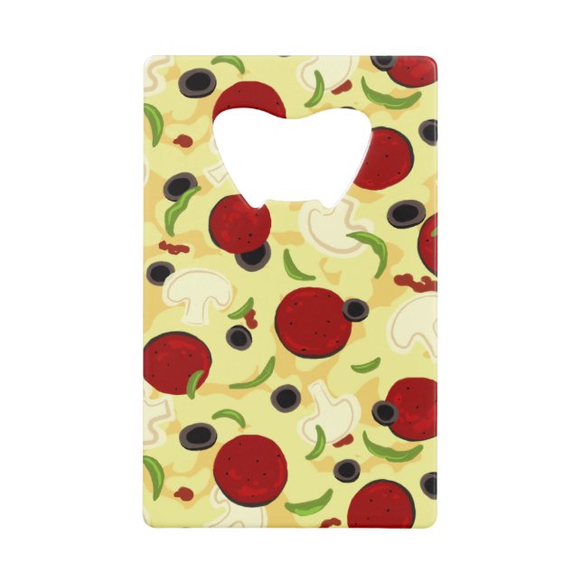 Pizza Toppings Pattern Geldkarten Flaschenöffner (Vorderseite)