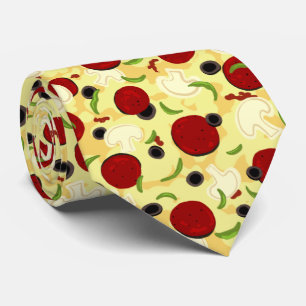 Pizza Toppings Pattern Krawatte