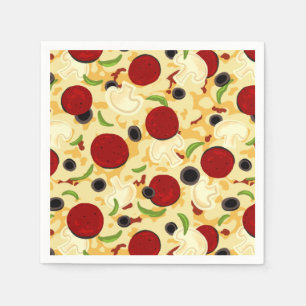 Pizza Toppings Pattern Serviette
