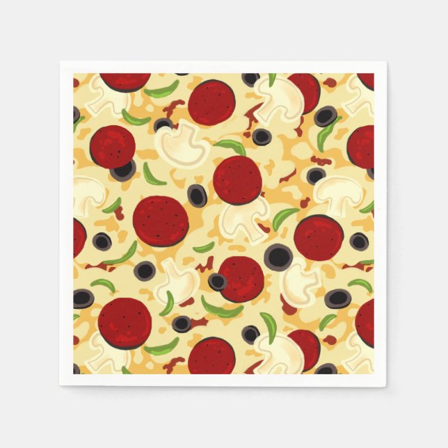 Pizza Toppings Pattern Serviette (Vorderseite)