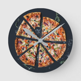 Pizza-Torten-Wanduhr Runde Wanduhr