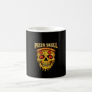 Pizza-Totenkopf-Vintage-Dunkler-Humor-Essensliebha Kaffeetasse