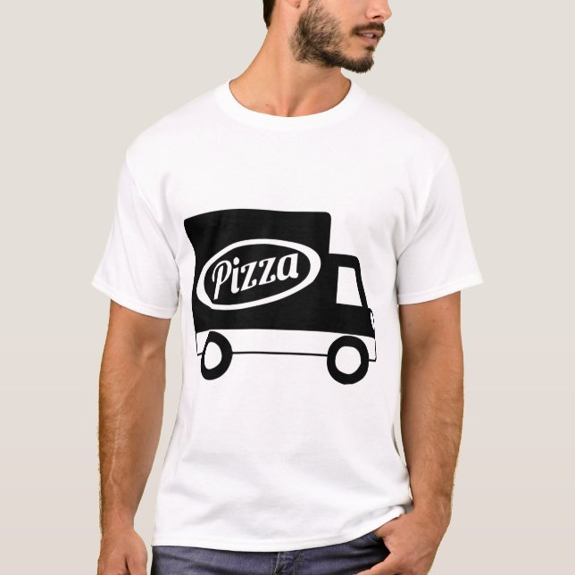 Pizza Truck Lokale Zustellung Mitarbeiter Einheitl T-Shirt (Vorderseite)