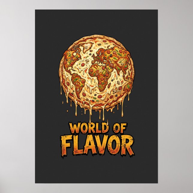 Pizza-Überlastungsplanet Poster (Vorne)