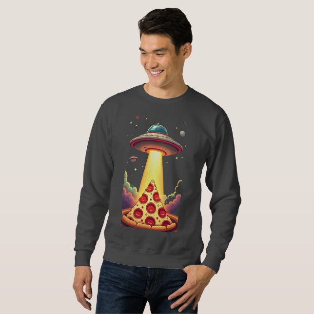 Pizza UFO Abduction Sweatshirt (Vorne ganz)