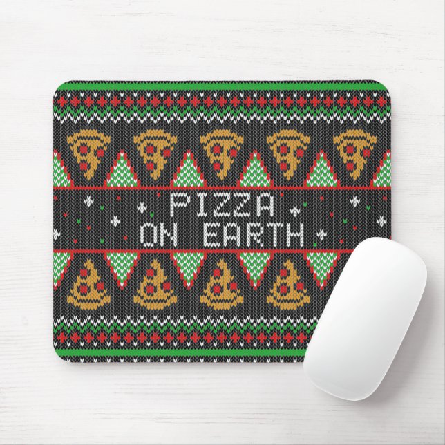Pizza Ugly Christmas Sweater Mousepad (Mit Mouse)