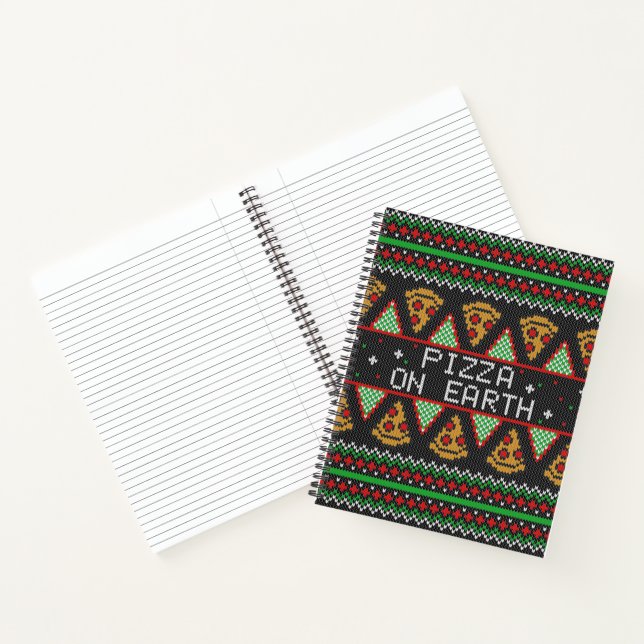 Pizza Ugly Christmas Sweater Notizbuch (Innenseite)