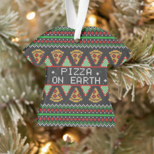 Pizza Ugly Christmas Sweater Ornament