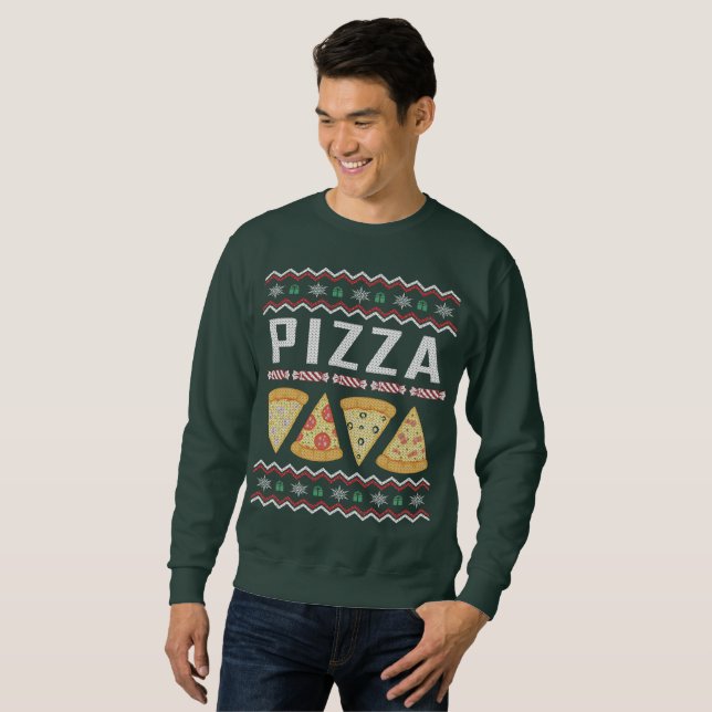 Pizza Ugly Christmas Sweater Sweatshirt (Vorne ganz)