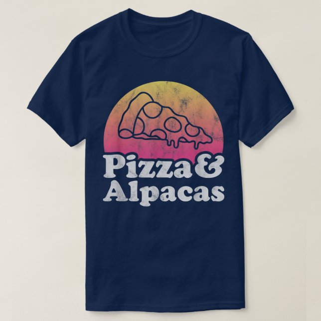 Pizza und Alpacas oder Alpaca513 T-Shirt (Design vorne)