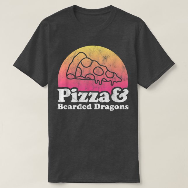 Pizza und Bartdrachen oder Bartdrache518 T-Shirt (Design vorne)