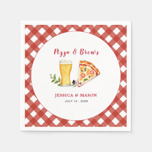 Pizza und Bier Lässige Paare Dusche Serviette