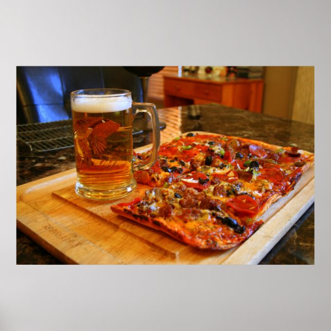 Pizza und Bier Poster (Vorne)