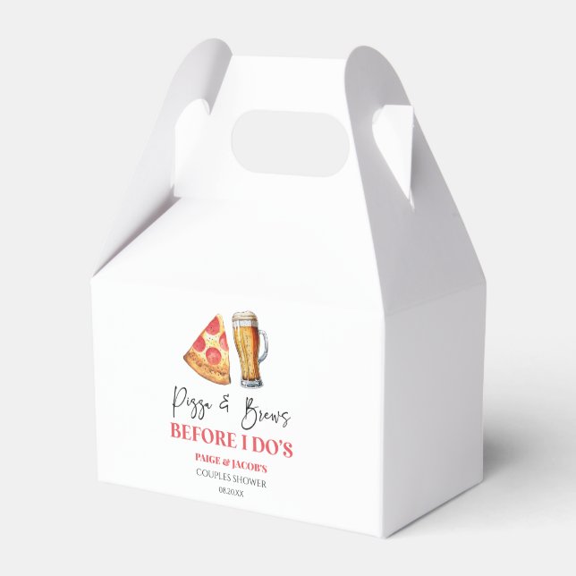 Pizza und Bier vor dem Ja-Wort Paarschauer Geschenkschachtel (Vorderseite)