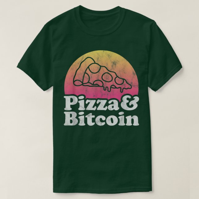 Pizza und Bitcoin oder Crypto-T - Shirt (Design vorne)