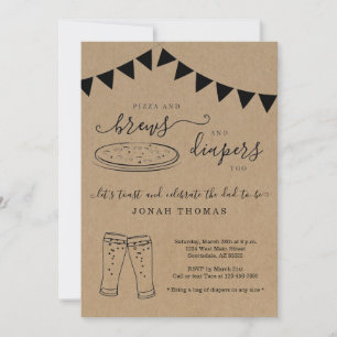 Pizza und Brews und Windeln zu Männerdusche Einladung