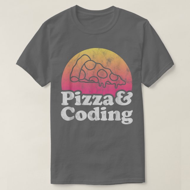 Pizza und Coding oder Coder T-Shirt (Design vorne)
