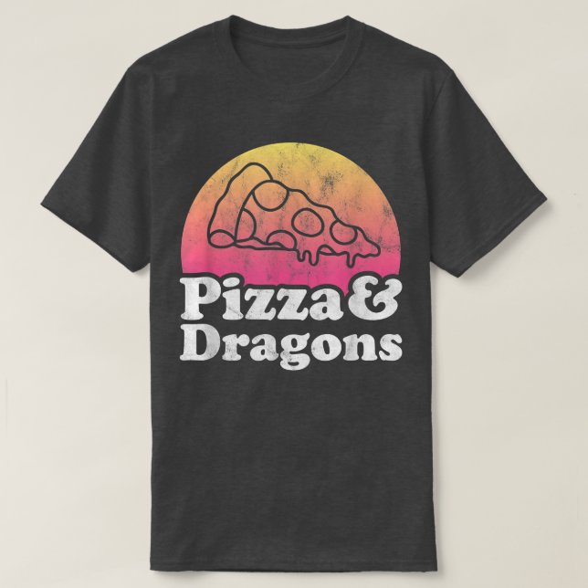 Pizza und Drachen oder Drachen T-Shirt (Design vorne)