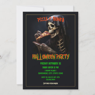 Pizza und Halloween-Party Einladung