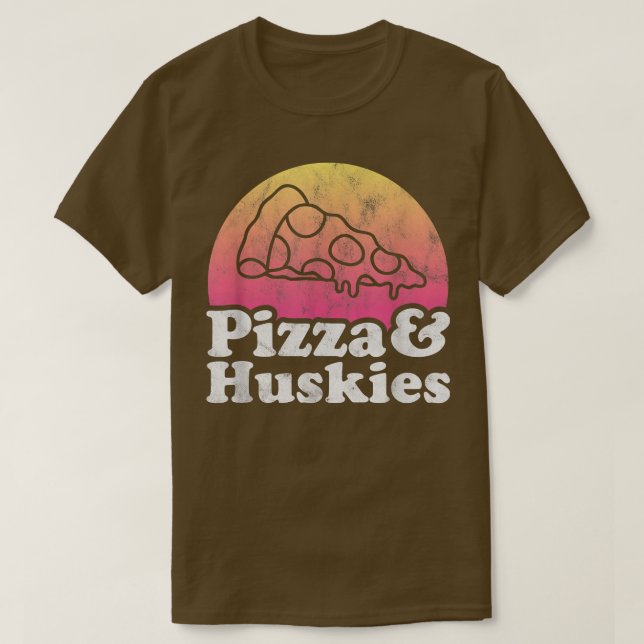 Pizza und Huskies oder Husky T-Shirt (Design vorne)