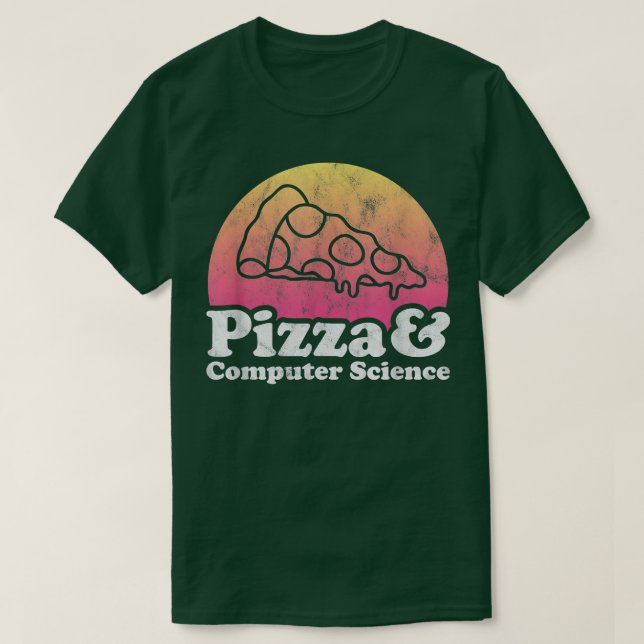 Pizza und Informatik  T-Shirt (Design vorne)