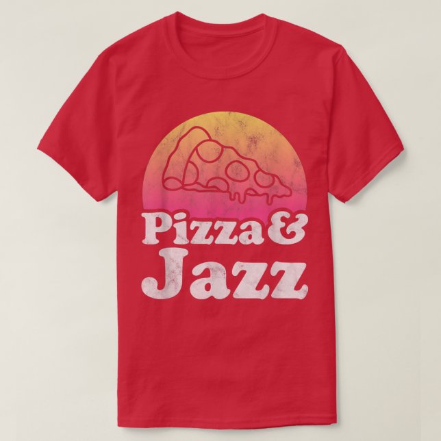 Pizza und Jazz T-Shirt (Design vorne)
