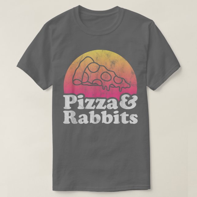 Pizza und Kaninchen oder Kaninchen  T-Shirt (Design vorne)