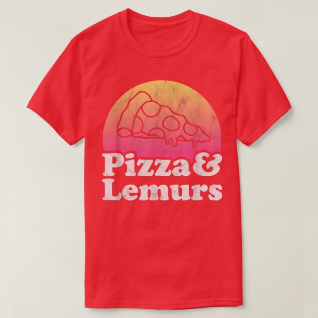 Pizza und Lemuren oder Lemur T-Shirt (Design vorne)