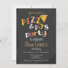 Pizza und Pajama Party Einladung
