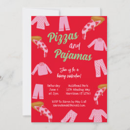 Pizza und Pajama Party Holiday Party Einladung