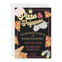 Pizza und Pajamas Slumber Party Sleepover Geburtst