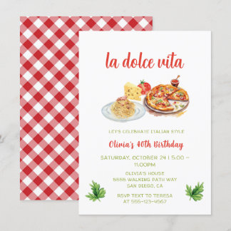 Pizza und Pasta Party Geburtstag Italienisches Abe Einladung