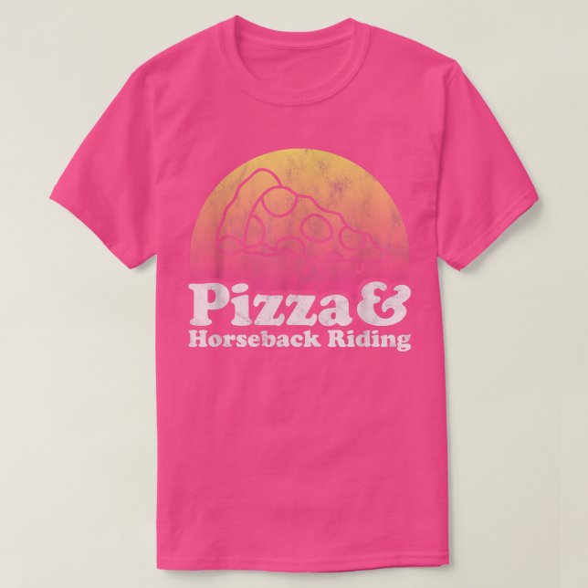Pizza und Pferdereiten  T-Shirt (Design vorne)