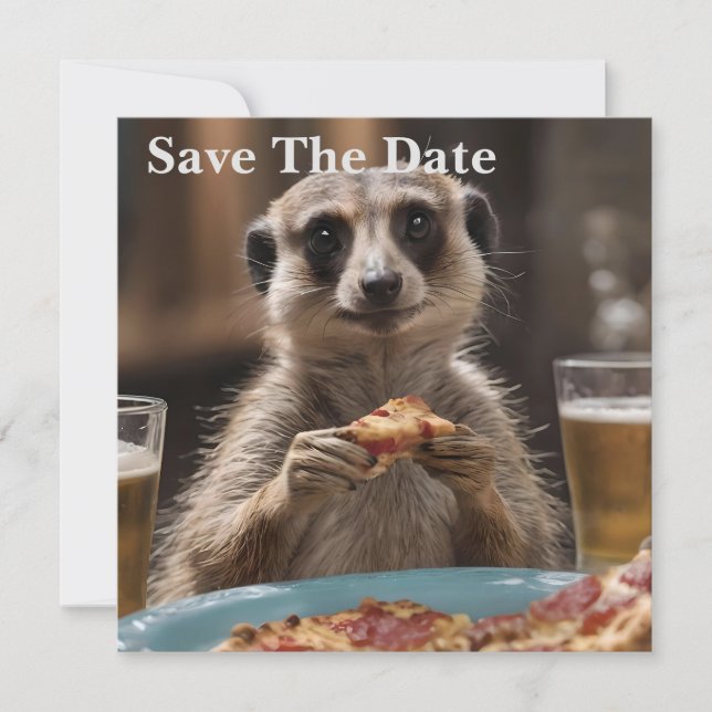 "Pizza und Pints: Eine perfekte Snackpause für Mee Save The Date (Vorderseite)