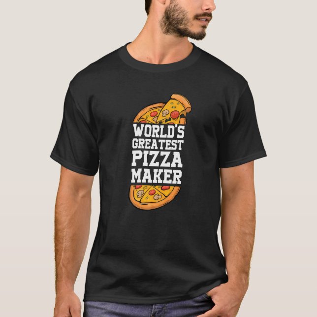 Pizza und Pizza Slice, der weltgrößte Pizzaherstel T-Shirt (Vorderseite)