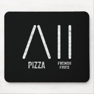 Pizza und Pommes Frites Ski-Stil - Lustiges Skifah Mousepad